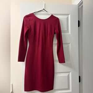 Lulu's Burgundy Long Sleeve Dress